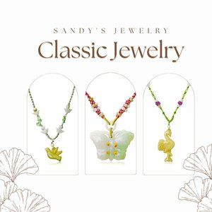 Double Butterfly Handmade Jade Necklace Pendant